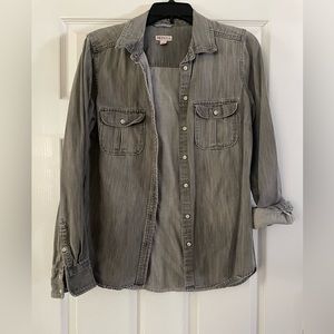 Merona washed grey denim button up